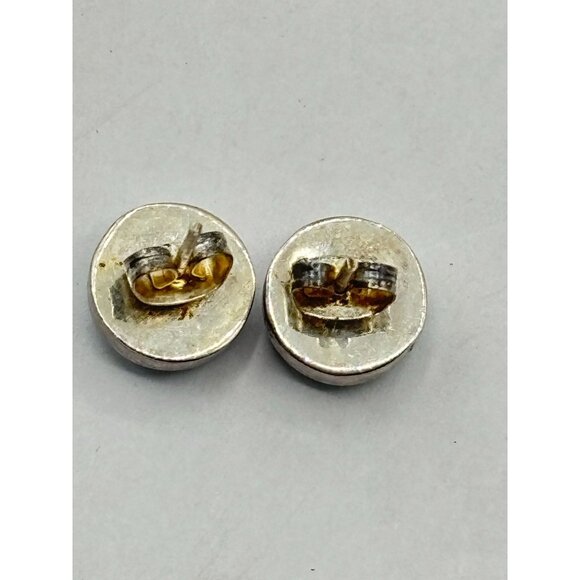 Larimar & Sterling Silver Round Stud Earrings - Picture 2 of 4